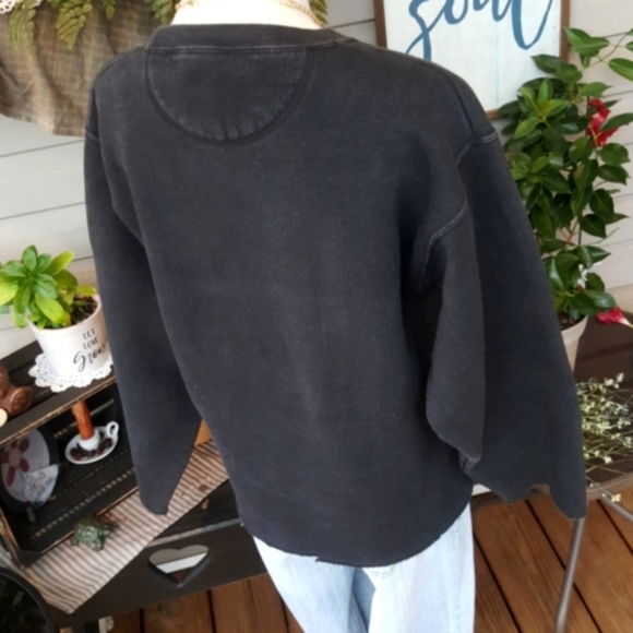 HARD ROCK CAFE ♡ Sweet Vintage Thick Black Washington, DC Cut-Off Sweatshirt S - Picture 8 of 12